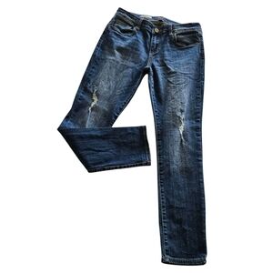 Distressed Blue Jeans